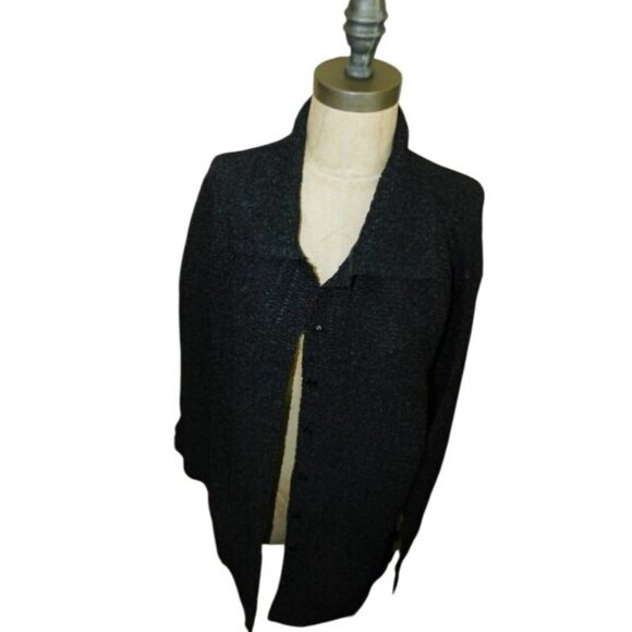 Vikki Vi Size 1X Plus Size Crinkle Button Down 3/4 Sleeve Top - Picture 2 of 3